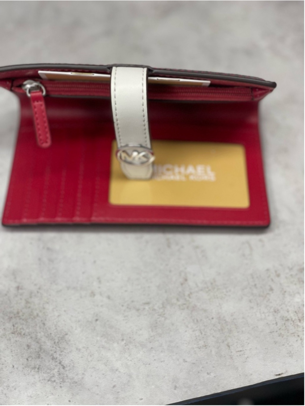Michael Kors Marilyn Tote & Matching Wallet MK Logo Dark Raspberry - Picture 10 of 16
